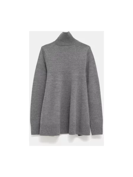 Sweter z golfem Toteme wełniany szary