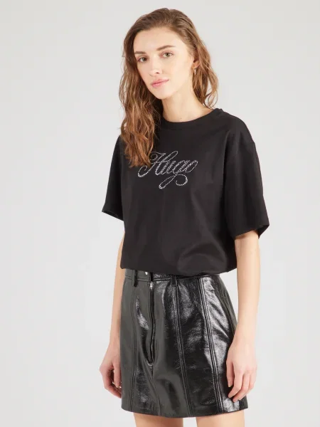 HUGO Tricou Vintage Tee negru