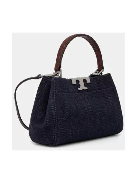 Tory Burch torebka jeansowa Eleanor niebieska