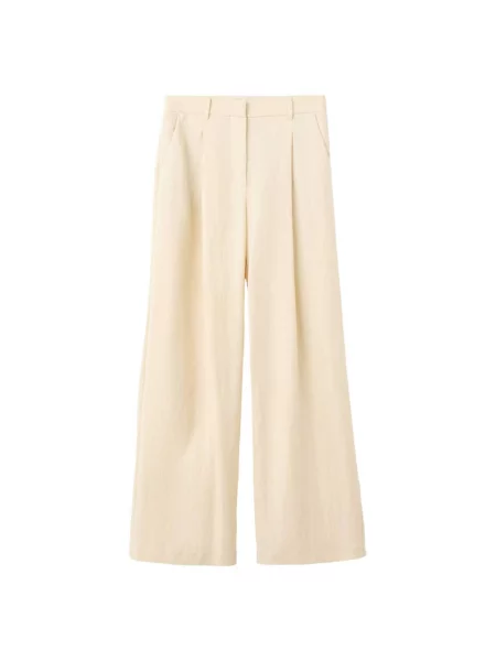 MANGO Pantaloni cu dungă Bonnie nisipiu