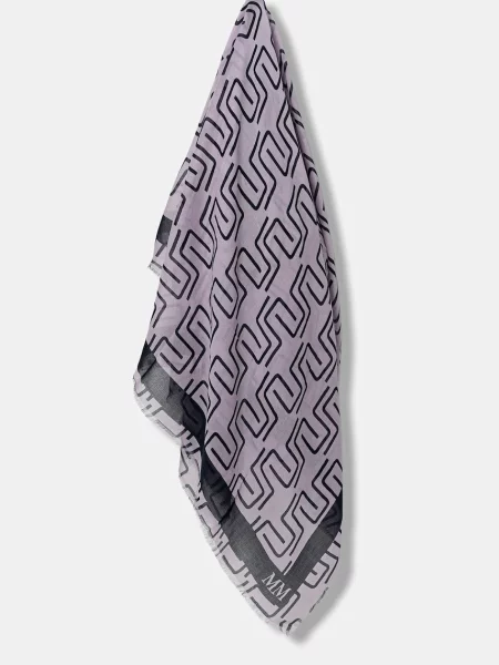 Тънък шал с вълна MM NEVADA лилаво с десен виолетово