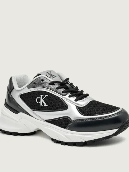 Női cipők Calvin Klein Hike Runner fűzős hálós keverék black/silver Hike Runner Lace Up Mesh Mix fehér