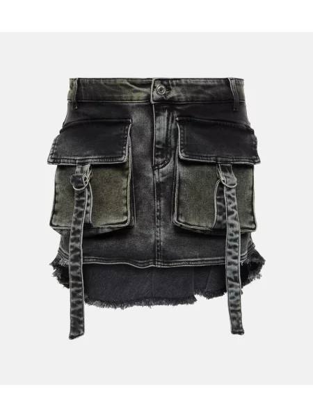 Fustă din denim Blumarine negru