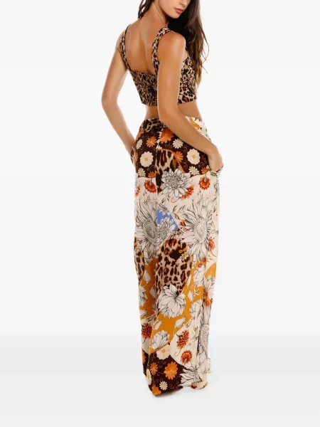Top Agua Bendita cu imagine cu model leopard maro