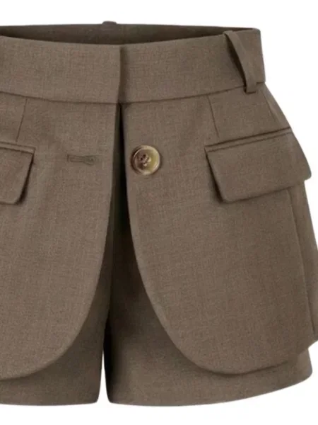 Pantaloni scurți Monse de lână maro
