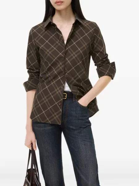 Cămașă Burberry în carouri maro