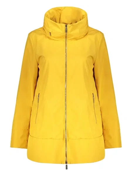 Palton Moorer cu glugă galben