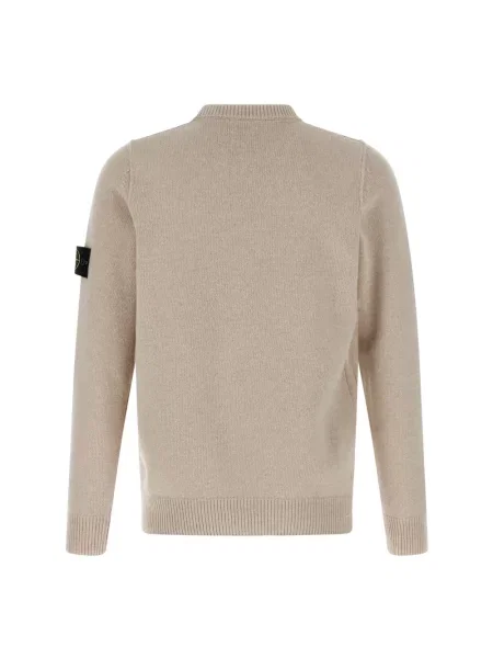 Sweter Stone Island z kamieniami z kołnierzem beżowy