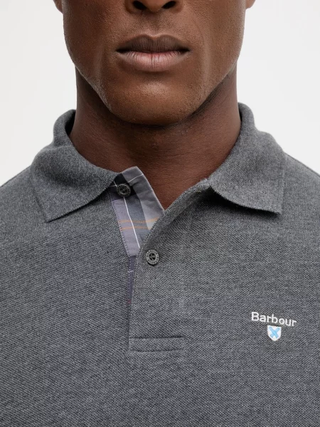Поло Barbour Tartan Pique Polo з аплікацією зелений