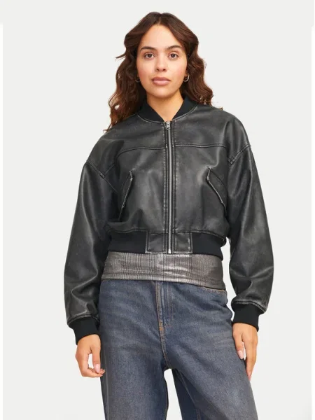 JJXX Geacă din imitație de piele Tora negru