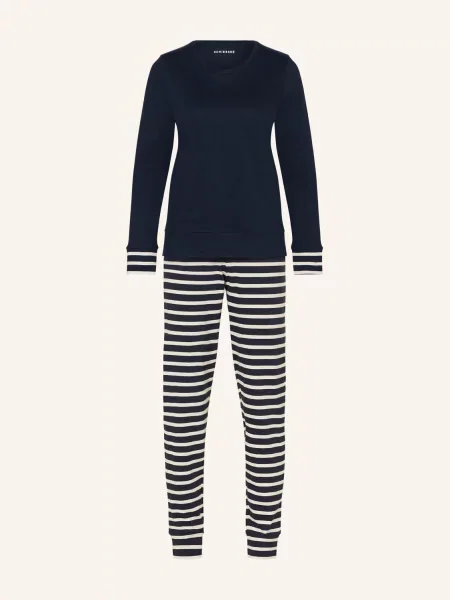 Schiesser Piżama Casual Essentials blau biała