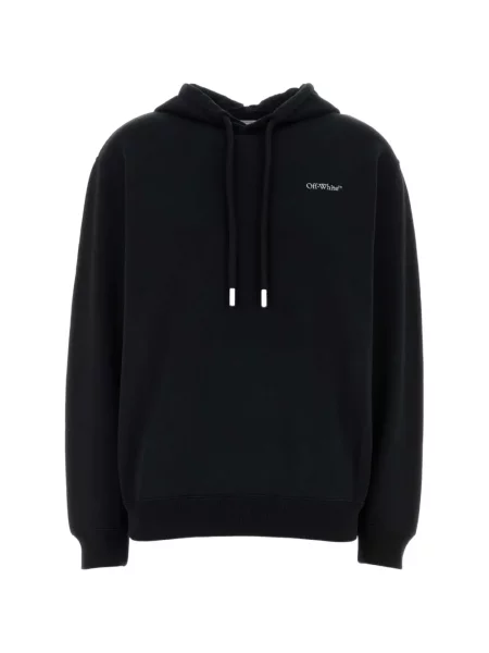 Hanorac cu glugă Off-white cu imagine alb