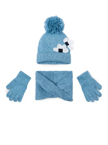 Mayoral Súprava čiapka tunelový šál a rukavice modrá