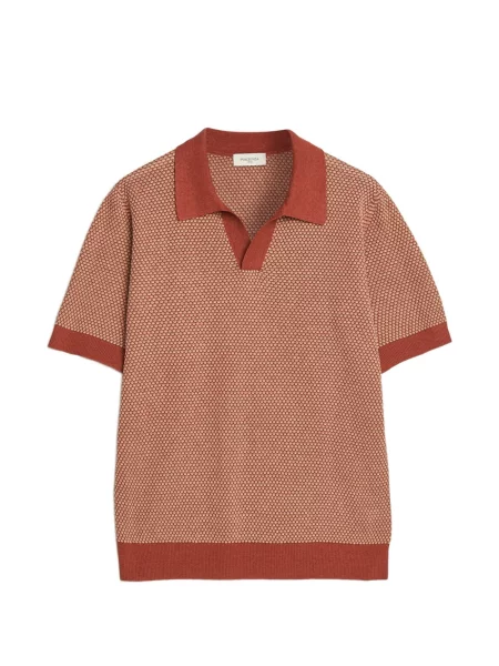 Gulerat tricou polo Piacenza Cashmere din cașmir maro