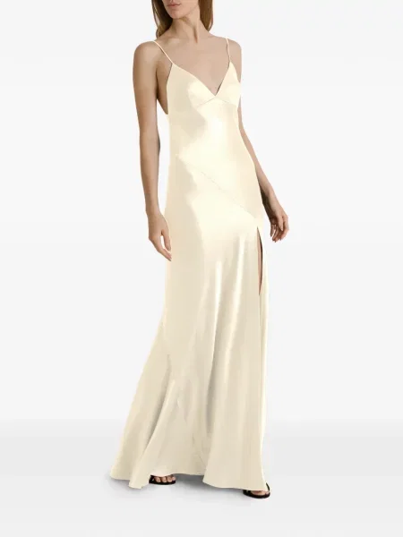 Rochie maxi Alberta Ferretti cu decolteu în V alb