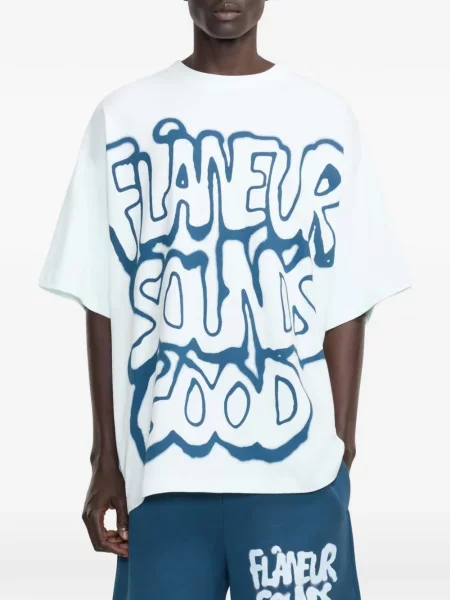 Tricou Flâneur cu imagine alb