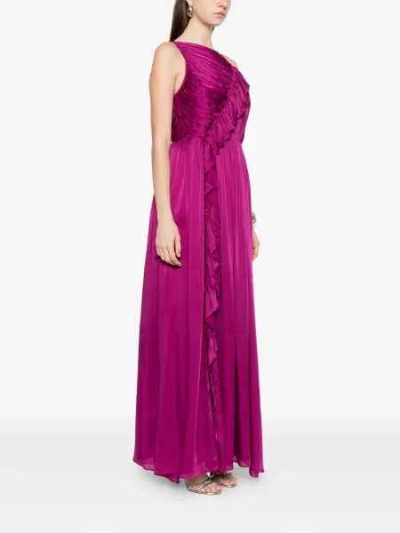 Rochie maxi Ulla Johnson cu volane de costum violet