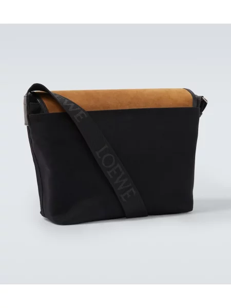Geantă Loewe din piele de căprioară negru