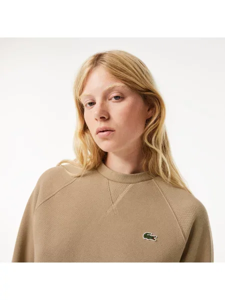 Lacoste Bluza Z Okrągłym Dekoltem I Mieszanką Bawełny czerwona