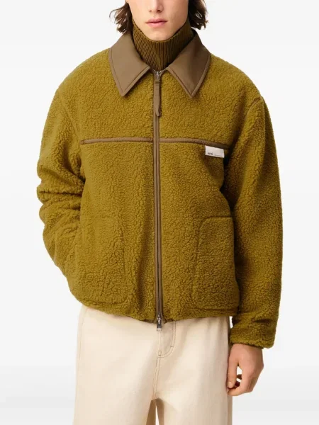Geacă Ami Paris din fleece verde