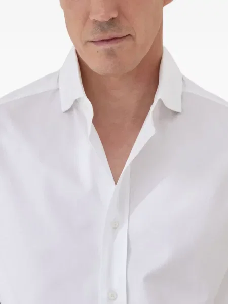 Cămașă Brunello Cucinelli din țesătură twill alb