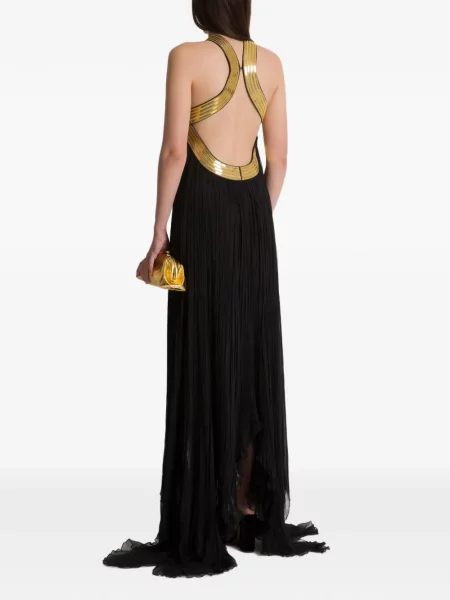 Rochie maxi Alberta Ferretti cu spatele deschis negru