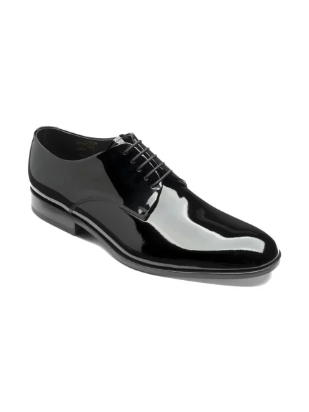Półbuty Loake z kokardką skórzane czarne