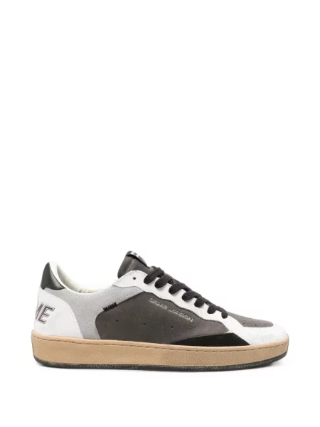 Sneakerși Crime London din piele cu imagine gri