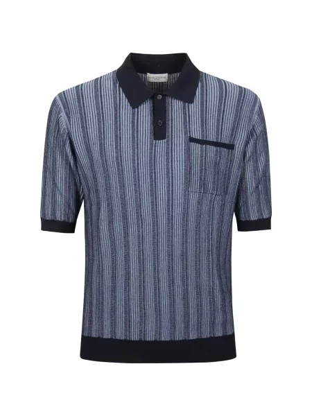 Tricou polo Ballantyne cu dungi albastru