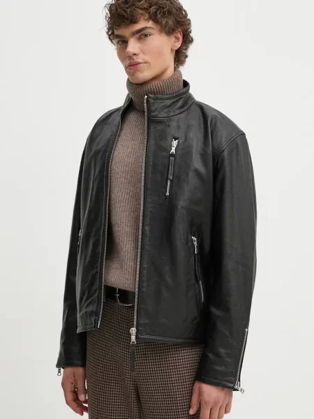 Кожено яке Won Hundred преходен модел черно