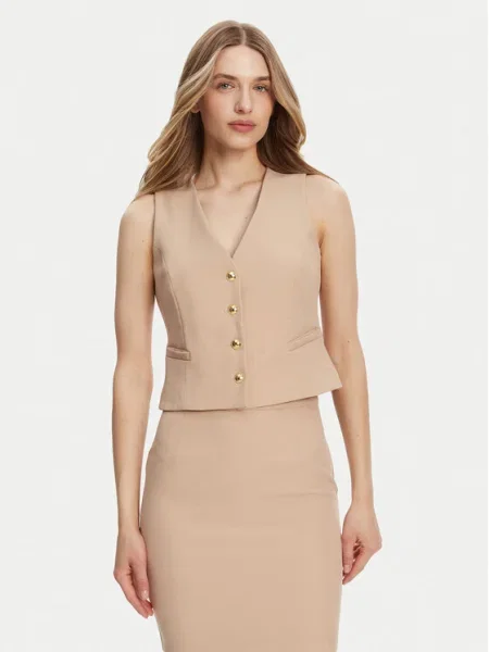 Maryley Vestă elegantă bej