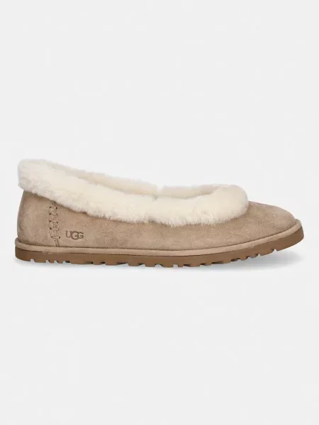 Замшевые балетки Ugg без каблука