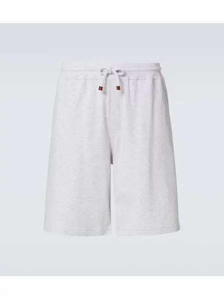 Pantaloni scurți Brunello Cucinelli din jerseu gri