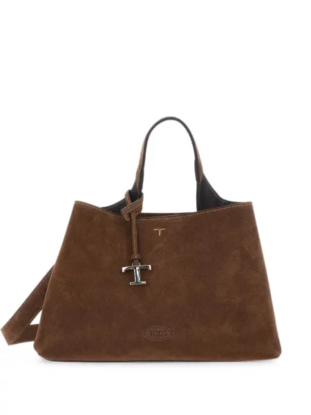 Geantă shopper Tod's cu autograf maro