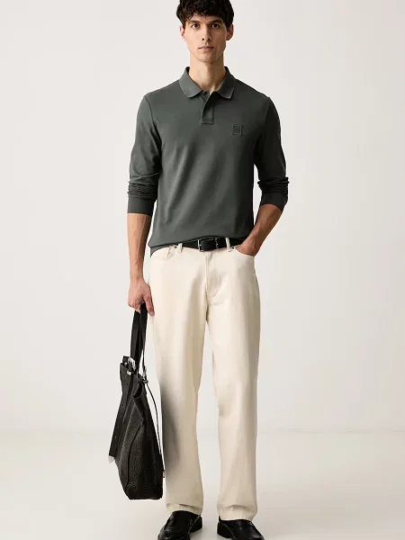 BOSS Tricou Passerby smarald verde