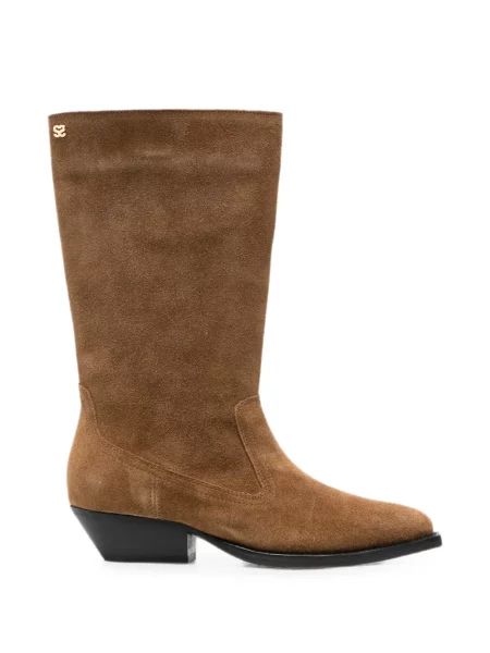 Botine Sandro din piele de căprioară maro