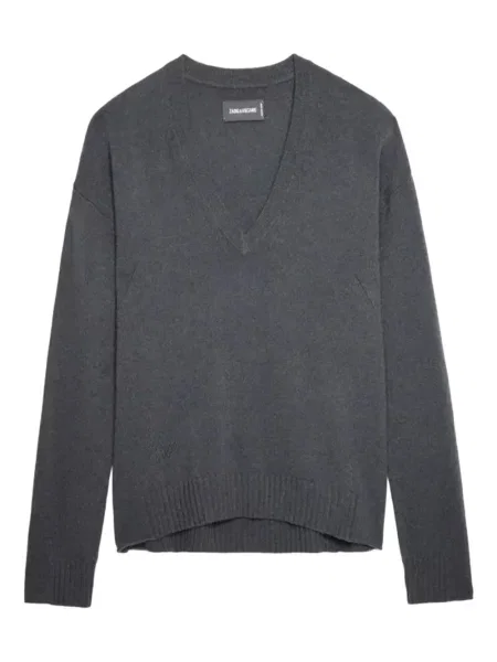 Pulover Zadig&voltaire cu decolteu în V gri