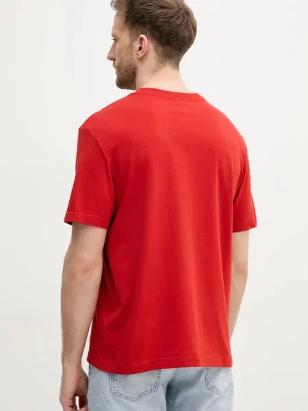 T-shirt z nadrukiem z logo i okrągłym dekoltem Calvin Klein Jeans czerwona