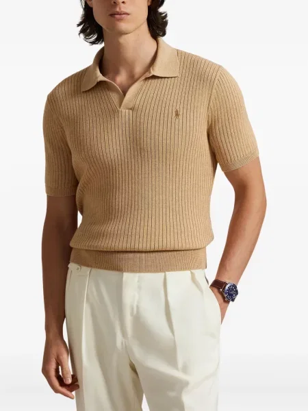 Dlouhá pruhovaná s límcem kšiltovka Polo Ralph Lauren modrá