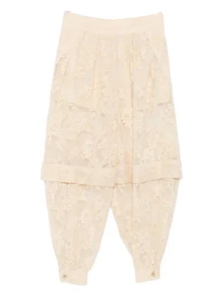 Pantaloni Zimmermann cu model floral din dantelă