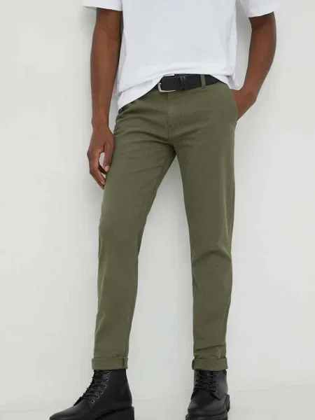 Levi's spodnie zielony w fasonie chinos oliwkowe