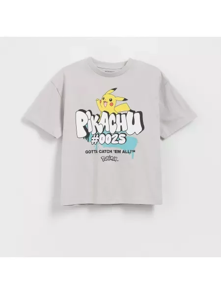 Reserved tričko Pokemon světle šedá