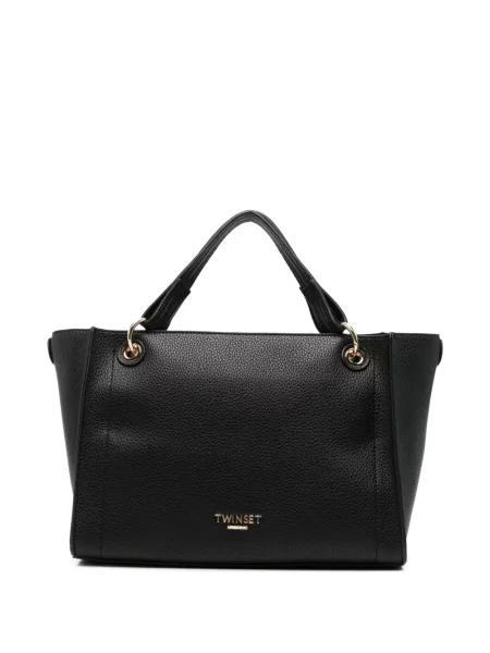 Geantă shopper Twinset cu autograf negru