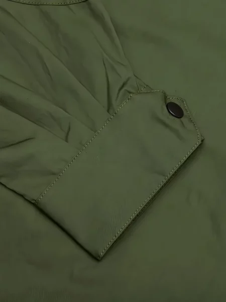 Palton Needles cu glugă din țesătură twill verde