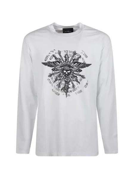 Lung tricou John Richmond cu imagine alb