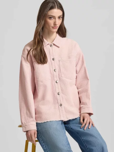 Krój regular fit koszula-kurtka z czystej bawełny Model MAIKO-BITTEN' Only różowa