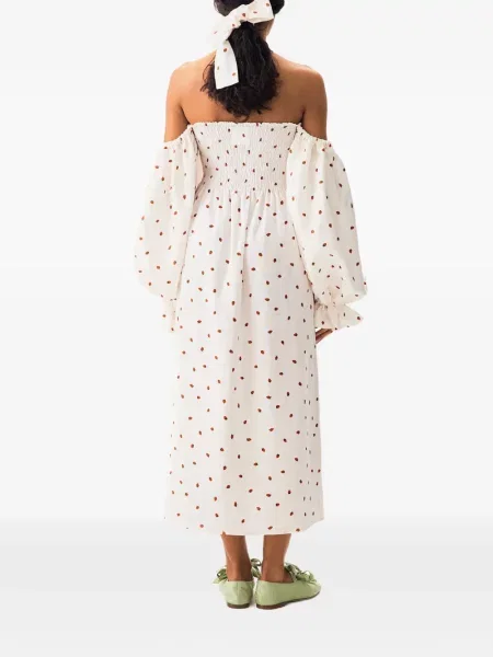 Rochie midi Sleeper de in cu imagine alb