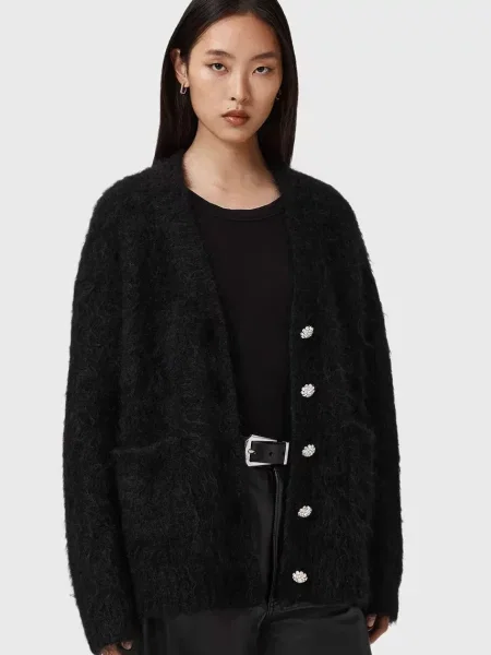 AllSaints cardigan de lână negru