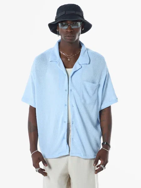 VAMOS CLO Cămașă Maranta deschis albastru