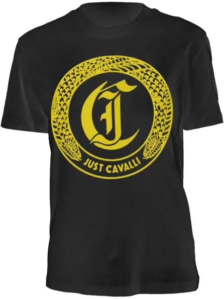 Tricou Just Cavalli cu imagine negru